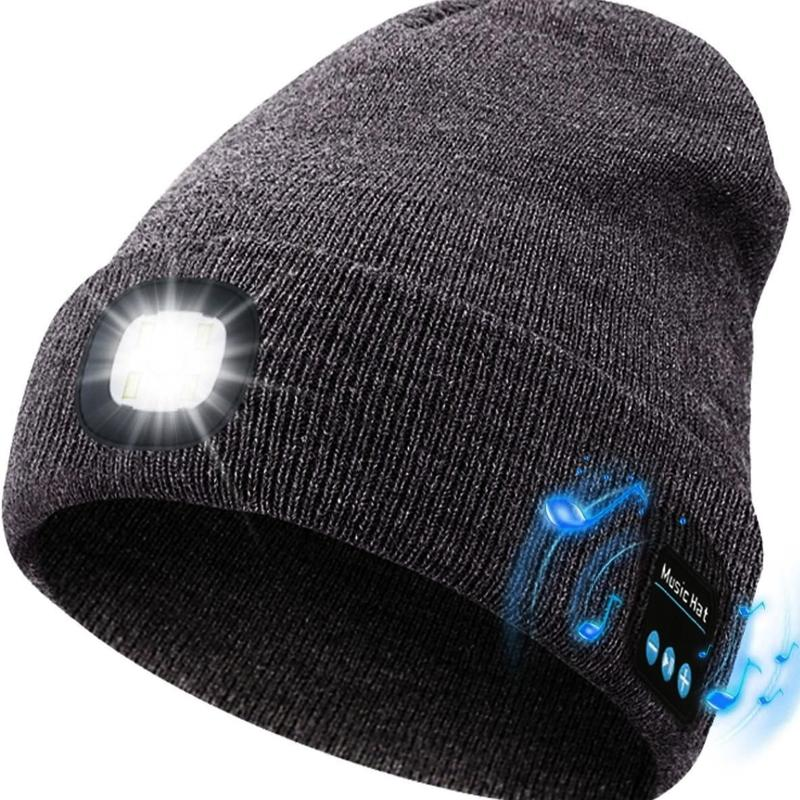 🎁Perfect Gift 🔥Bluetooth Beanie with LED Headlight and Removable Speaker