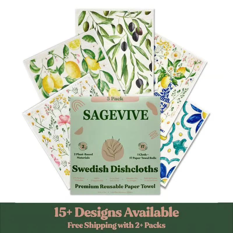 🔥Hot Sale 💥Swedish Dishcloths for Kitchen & Cleaning | 5 Pack