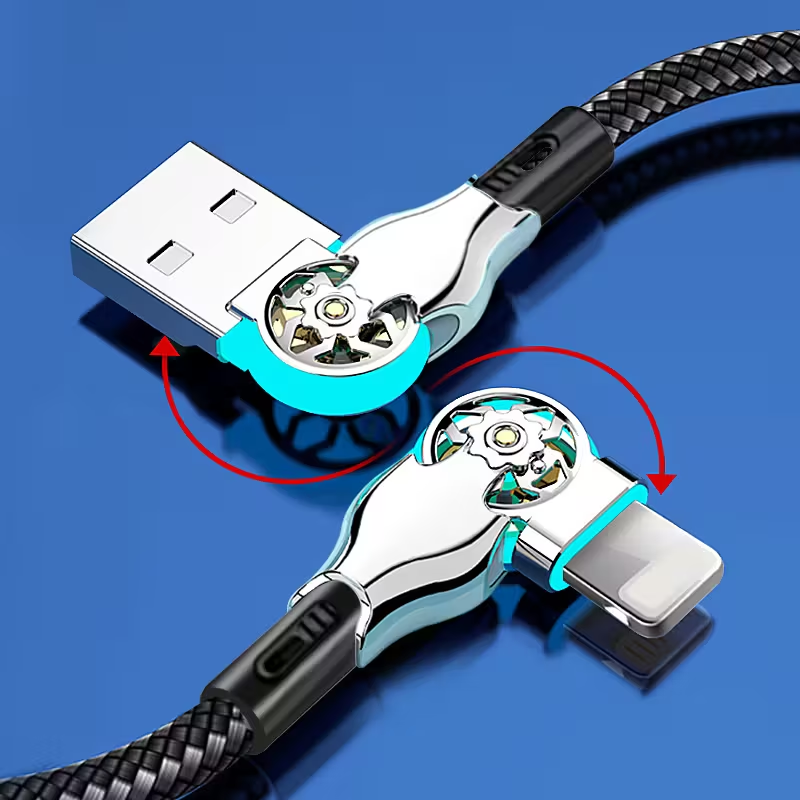 🔥Hot Sale 🔥Double elbow 180° rotating 3 in 1 charging cable