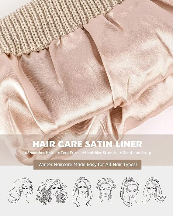🔥Best Seller 🔥Satin Lined Beanie for Women Men