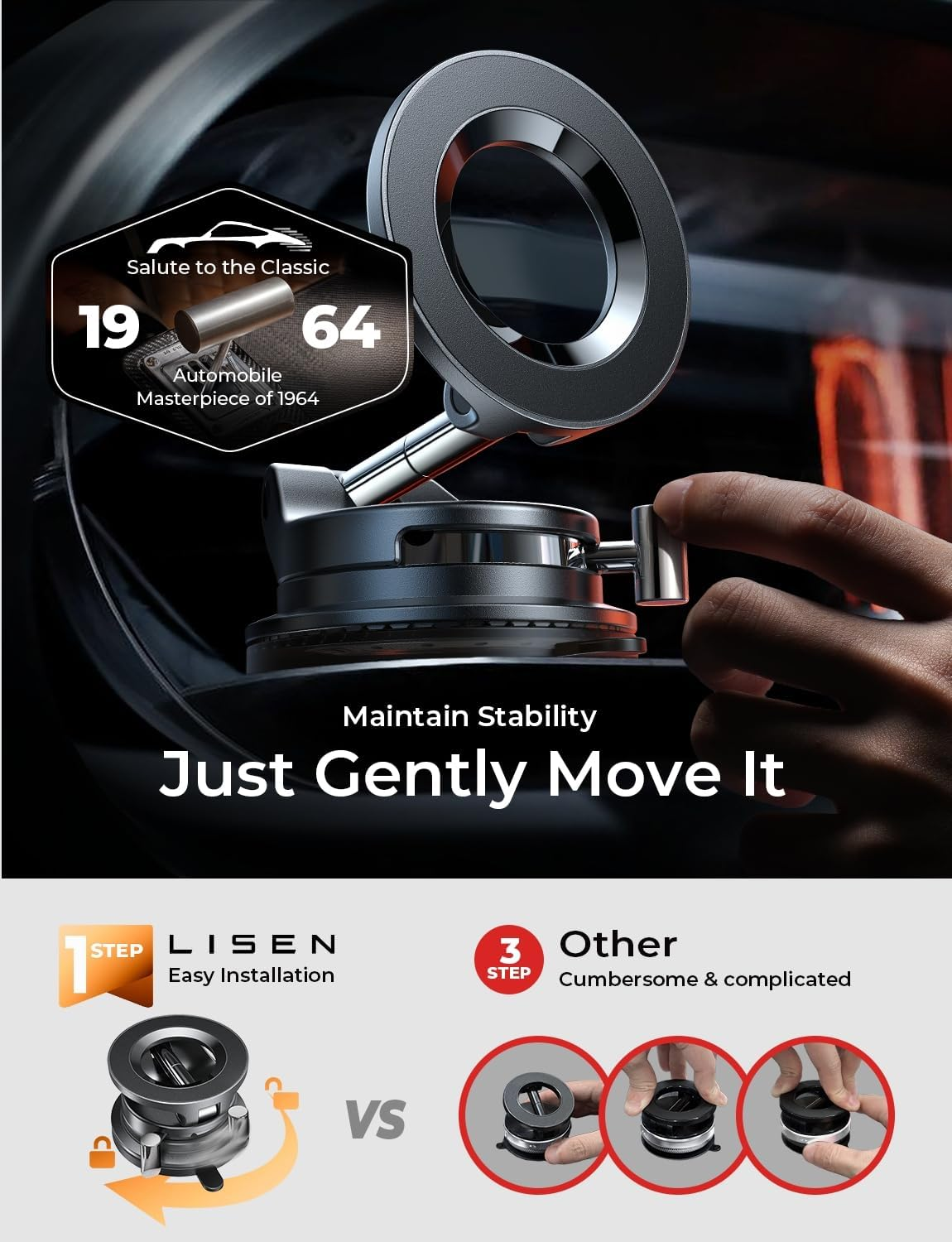 💥Save 30% 🔥360° Adjustable Suction Cup Magnetic Phone Holder