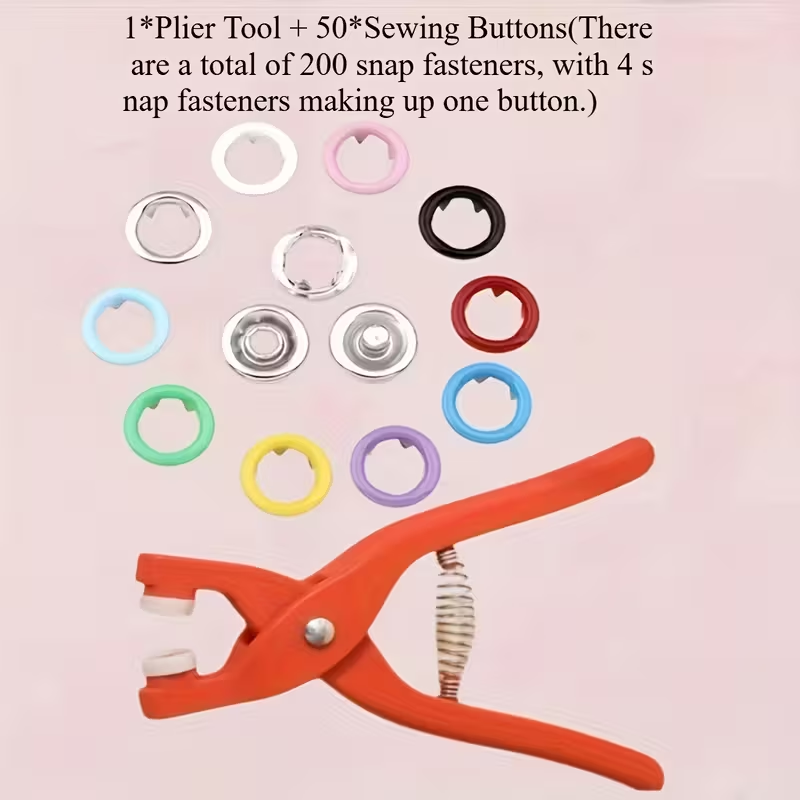 🥰201pcs Snap Fastener Kit ✨with Pliers & 50 Buttons