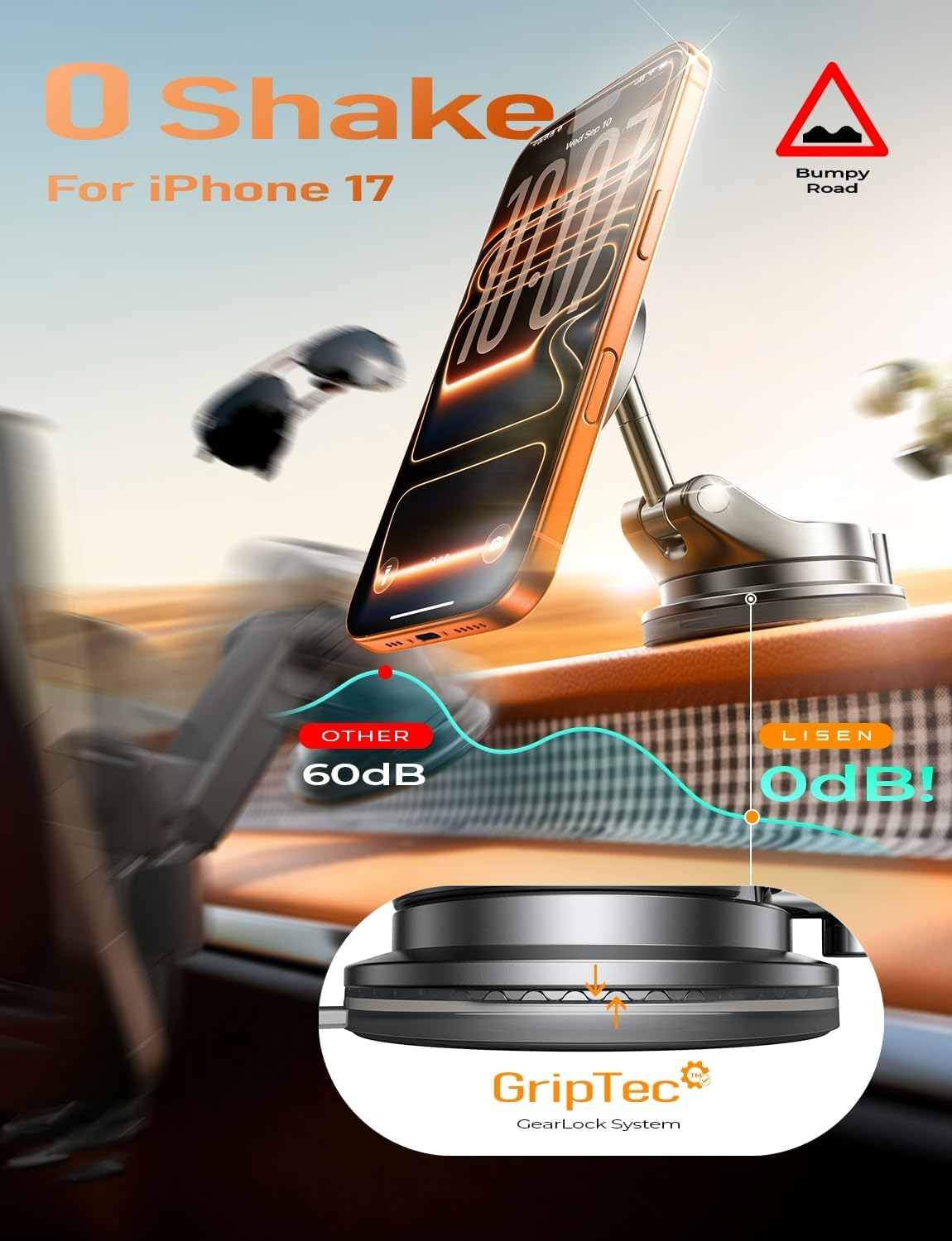 💥Save 30% 🔥360° Adjustable Suction Cup Magnetic Phone Holder