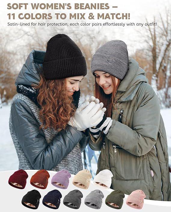 🔥Best Seller 🔥Satin Lined Beanie for Women Men