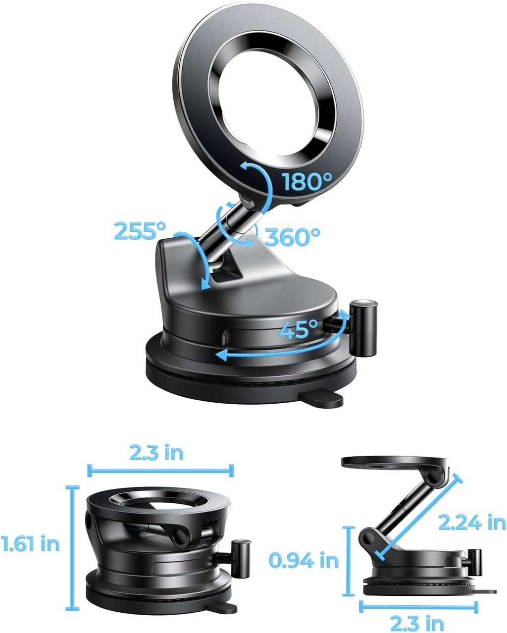 💥Save 30% 🔥360° Adjustable Suction Cup Magnetic Phone Holder