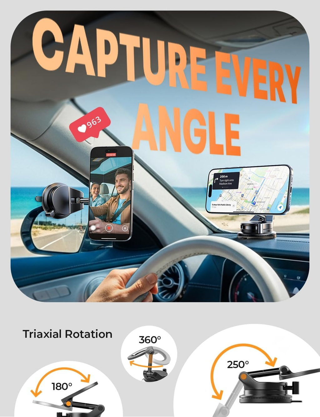 💥Save 30% 🔥360° Adjustable Suction Cup Magnetic Phone Holder